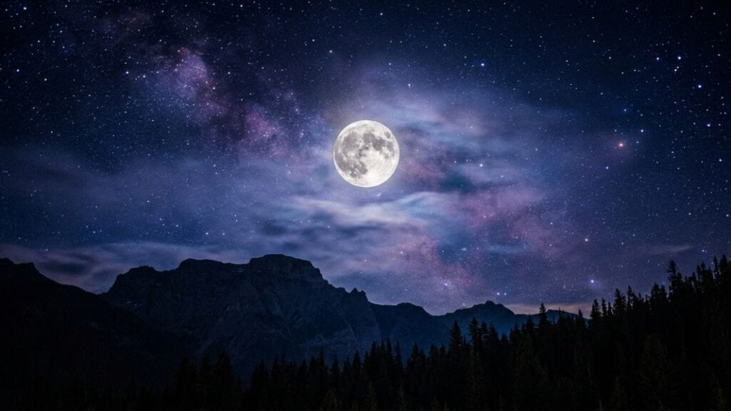 night sky moon stars